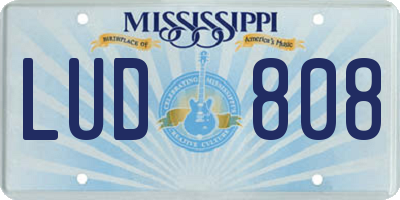 MS license plate LUD808