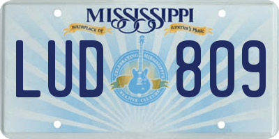 MS license plate LUD809