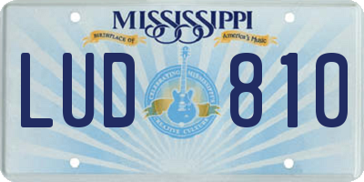 MS license plate LUD810