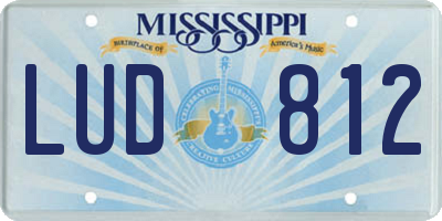 MS license plate LUD812