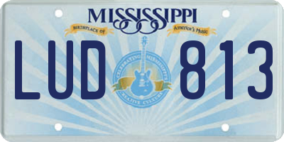 MS license plate LUD813