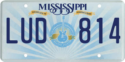 MS license plate LUD814