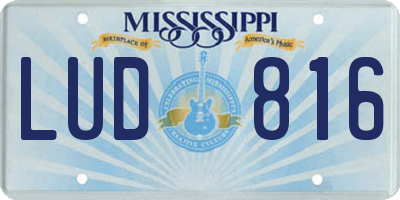 MS license plate LUD816