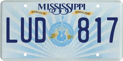 MS license plate LUD817
