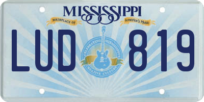 MS license plate LUD819