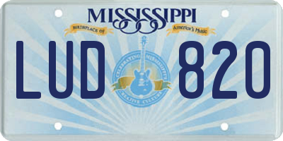 MS license plate LUD820