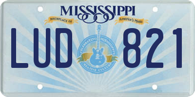 MS license plate LUD821