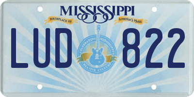 MS license plate LUD822