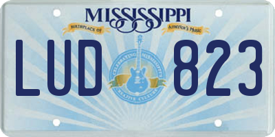 MS license plate LUD823