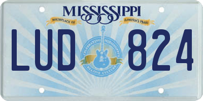 MS license plate LUD824
