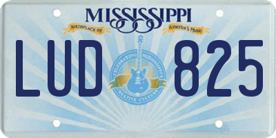 MS license plate LUD825