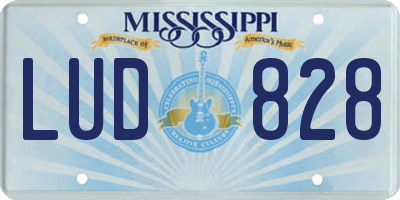 MS license plate LUD828