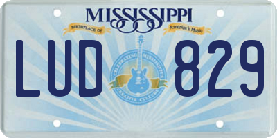 MS license plate LUD829