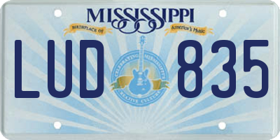 MS license plate LUD835
