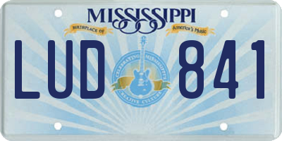 MS license plate LUD841