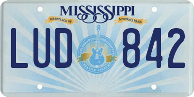 MS license plate LUD842