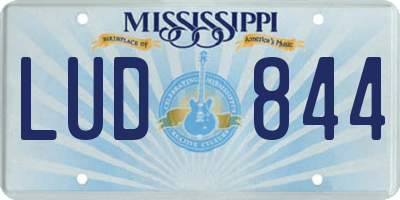 MS license plate LUD844