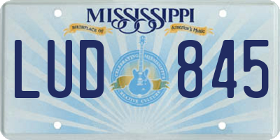 MS license plate LUD845