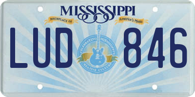 MS license plate LUD846
