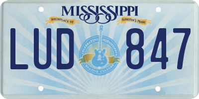 MS license plate LUD847