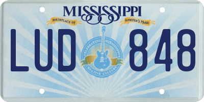 MS license plate LUD848