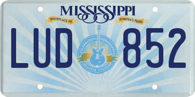MS license plate LUD852