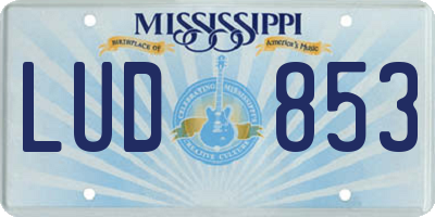 MS license plate LUD853
