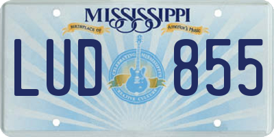 MS license plate LUD855