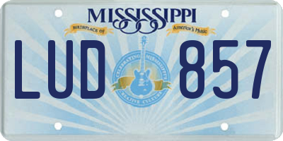 MS license plate LUD857