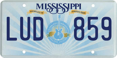 MS license plate LUD859