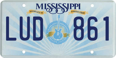 MS license plate LUD861
