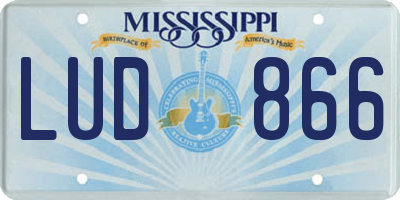 MS license plate LUD866