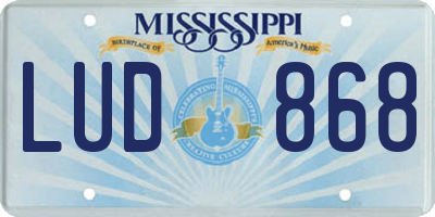 MS license plate LUD868