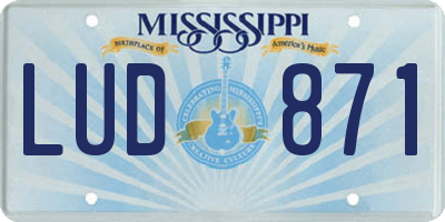 MS license plate LUD871