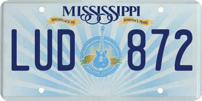 MS license plate LUD872