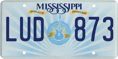 MS license plate LUD873