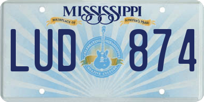 MS license plate LUD874