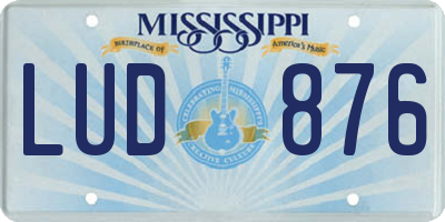 MS license plate LUD876