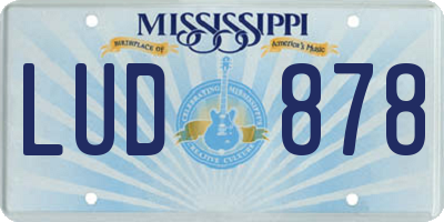MS license plate LUD878