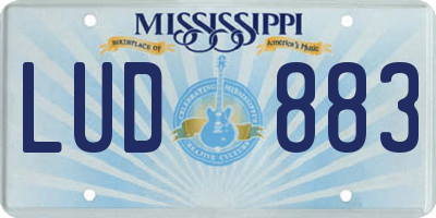 MS license plate LUD883