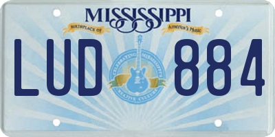 MS license plate LUD884