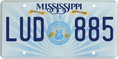 MS license plate LUD885