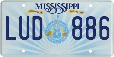 MS license plate LUD886