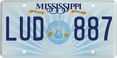 MS license plate LUD887