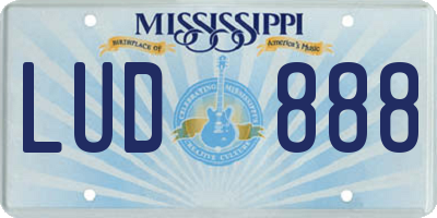 MS license plate LUD888