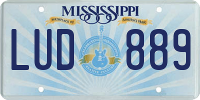 MS license plate LUD889
