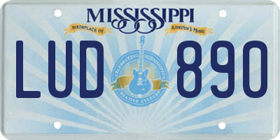 MS license plate LUD890