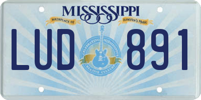 MS license plate LUD891