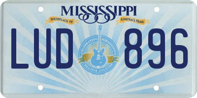 MS license plate LUD896