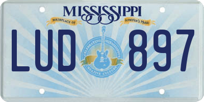 MS license plate LUD897